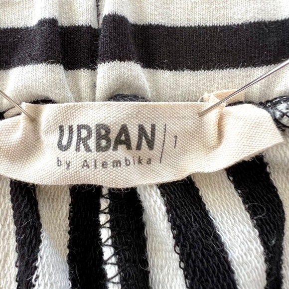 ALEMBIKA URBAN Black Striped Cotton Knit Balloon Pants - 1 (U.S. 6-8) - Picture 5 of 10